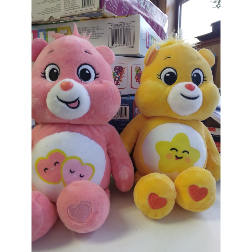 2 Care Bears Plushies Love alot and Cheer bear Bundle 10"